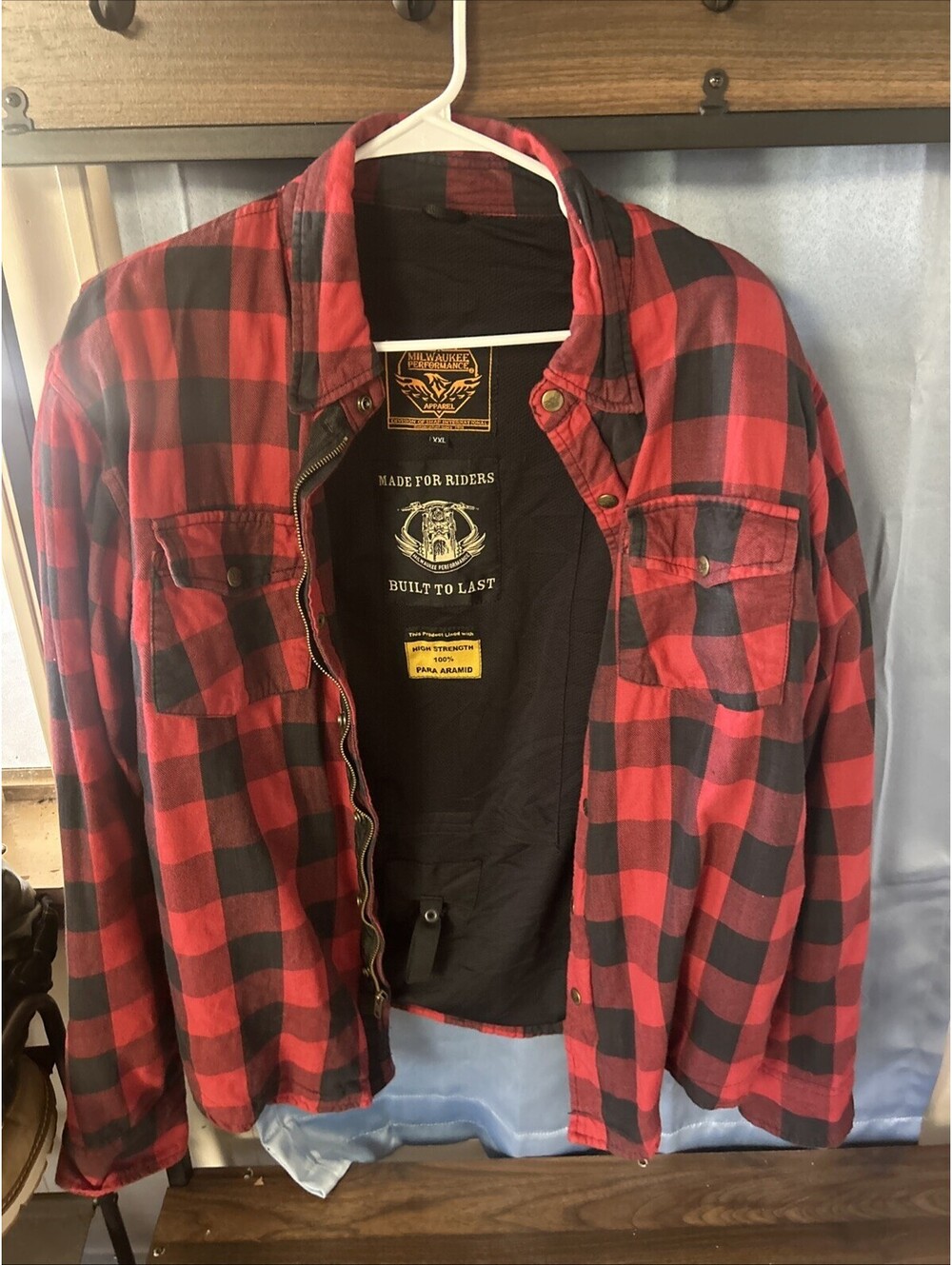 Milwaukee Performance Xxl Red Plad Bikes Shirt Lined With Para Aramid